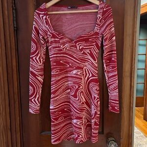 Never Worn Zara Size S Red and White Sweetheart Mini Dress